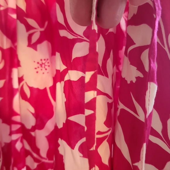 Time & Tru Size XL 16-18 Pink White PAISLEY Print Dress pullon wide sleeves NEW - Picture 5 of 15